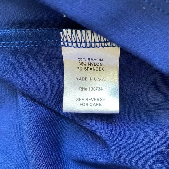 Persifor Women's XS 3/4 Sleeve Solid Tyler V-Neck Sheath Shift Knit Dress Blue - Picture 16 of 16